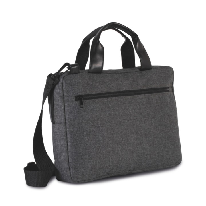 Geanta pentru laptop, poliester 600D, Gri inchis, One Size INTL