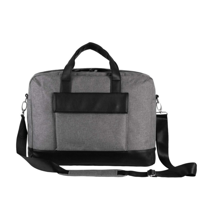 Geanta pentru laptop, poliester 600D, Gri grafit, One Size INTL