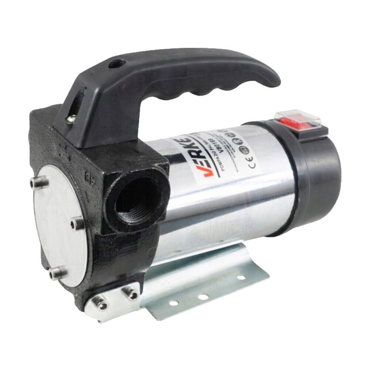 Pompa electrica de transfer combustibil Verko, 180 W, debit 50 l/min, accesorii incluse, 10m, 25mm