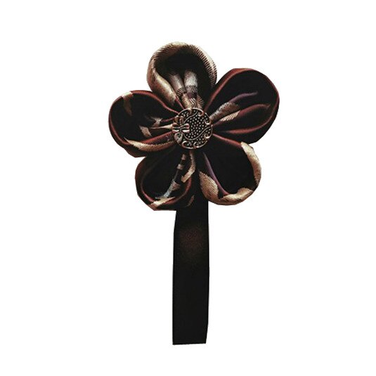 Magnet perdea floare simpla maro cu crem