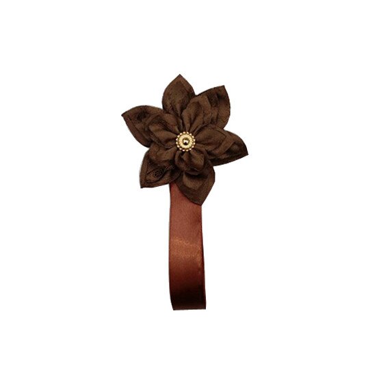 Magnet perdea floare simpla multistrat maro-ciocolata