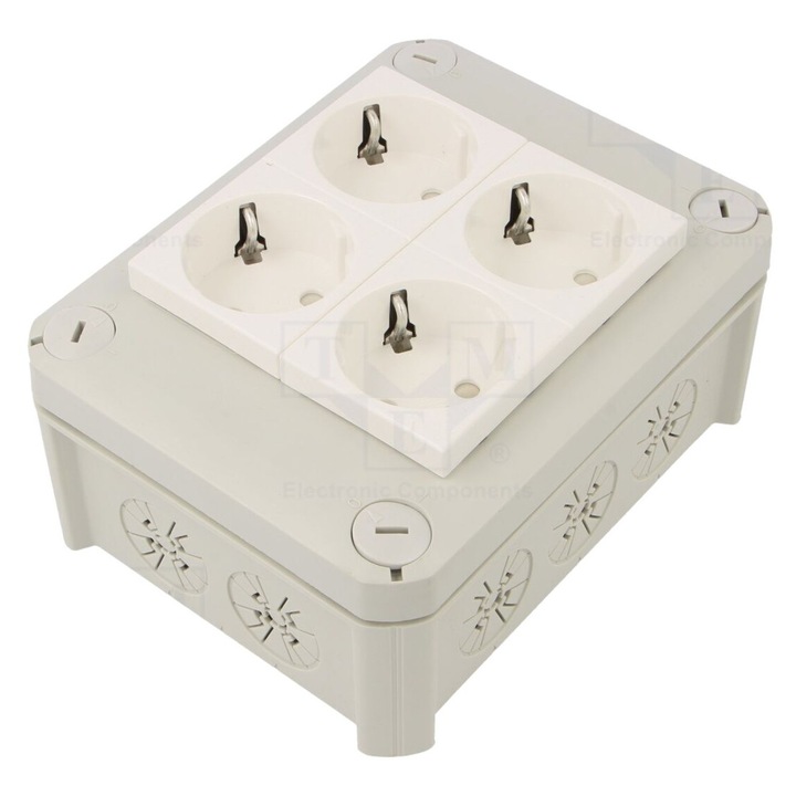Cutie de conexiuni IP30, 4 socluri