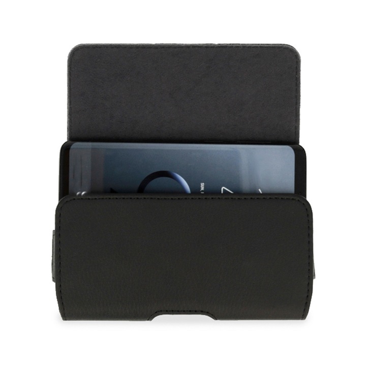 Husa / Toc curea Wonder MAX (MARIME XL) pentru iPhone 18 Pro Max/17 Pro Max/16 Pro Max/Samsung A55 5G/A53/S25 Plus/S23 FE, Negru, (167x83 mm)