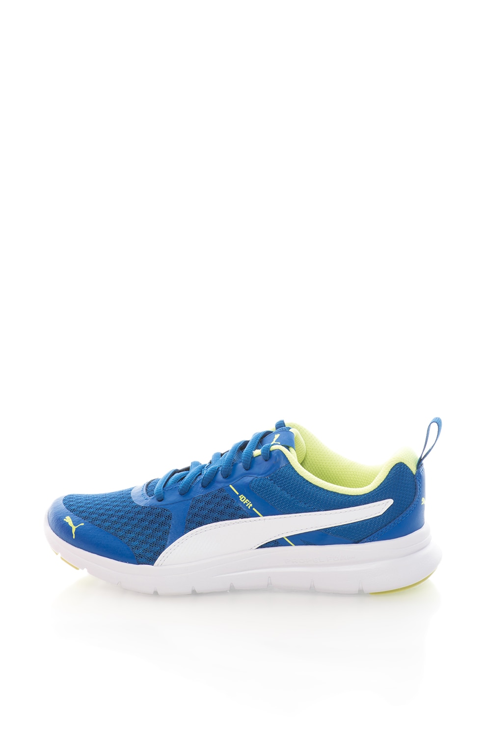 Puma, Pantofi sport de plasa Flex Essential Jr, Albastru/Alb, 36