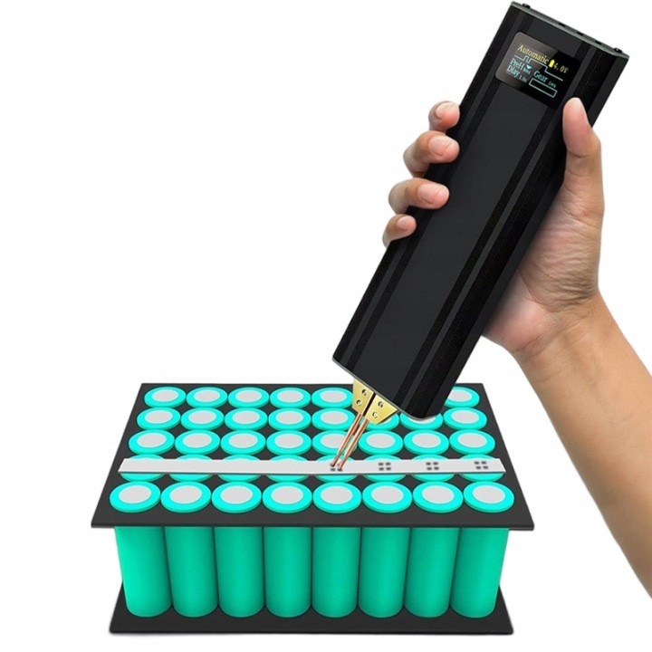 Aparat de sudura prin puncte portabil 31CJ-K0274-260831-6689, ecran LCD 0.96 inch, baterie 5000 mAh, incarcare Type-C, curent max 800A, pentru placi nichel 0.1-0.2 mm, negru