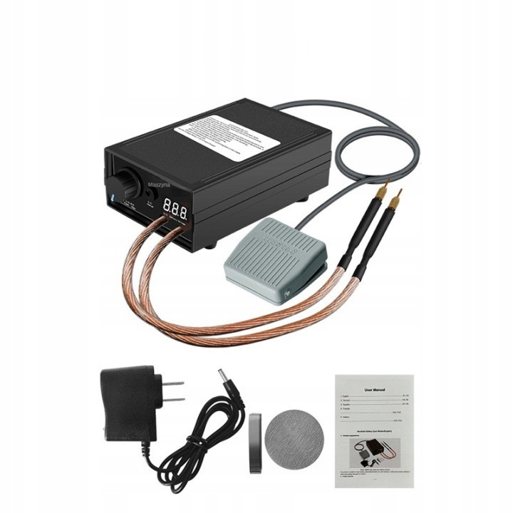 Aparat de sudura prin puncte 8000W 31CJ-K0274-260831-6681, dual-pulse, 1200A, baterie incorporata 9600mAh, pentru 18650, cu pedala, negru