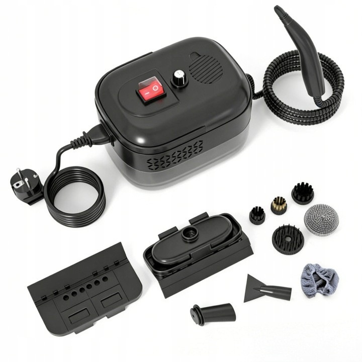 Aparat de curatare cu abur 31CJ-K0274-260831-6733, 2000W, 3 BAR, pana la 105°C, rezervor 1400 ml, set accesorii (perii, duze, laveta), negru