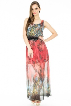 Rochie multicolora, ROH, maxi cu imprimeu paisley, 40 Rochie multicolora, ROH, maxi cu imprimeu paisley, 40