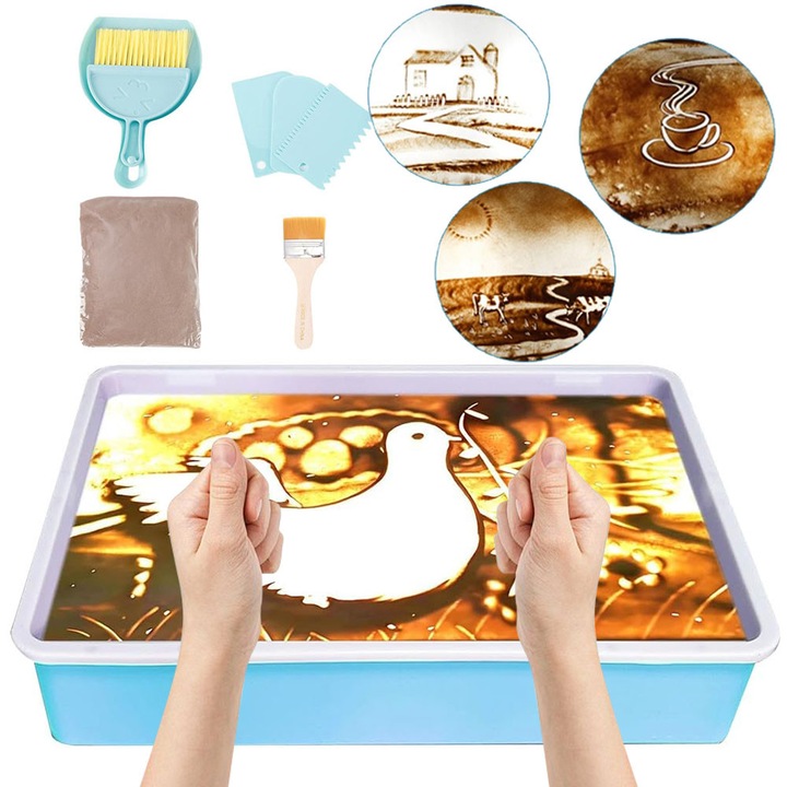 Masa Luminoasa pentru Desen cu Nisip, 7 Culori, Ajustare Luminozitate