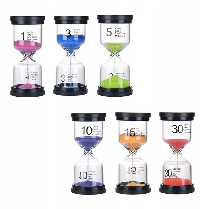 Set 6 Clepsidre Creative pentru Timp: 1-30 Min
