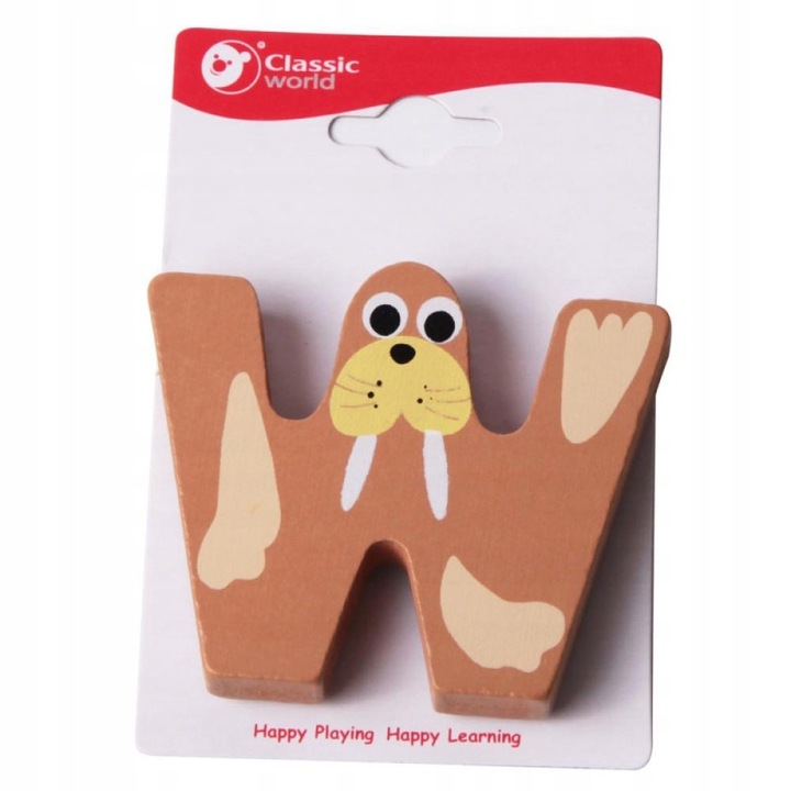 Classic World - Litera din Lemn W - Alfabet si Cuvinte