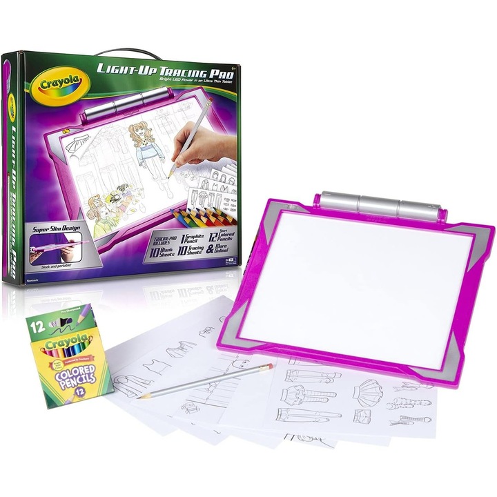 Tableta Luminoasa Crayola pentru Trasat, Roz - Creativitate Iluminata
