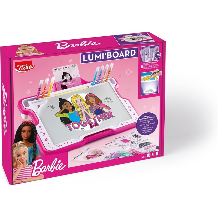Masa Luminoasa Barbie Maped: Desen si Creativitate pentru Copii