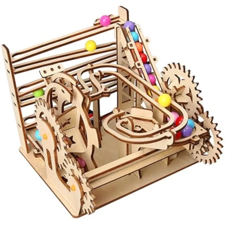 Piesa de lemn creativa, marmura, jucarie pentru proiecte de artizanat, pentru copii, ingineri, rezolvarea problemelor, construirea abilitatilor, jucarie stiintifica, proiect educational de artizanat