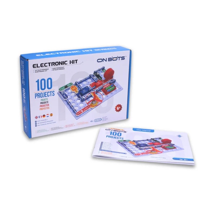 Kit Stiintific On Bots 100 – Invata copiii electronica, Jucarie Educationala STEM (8+ ani)