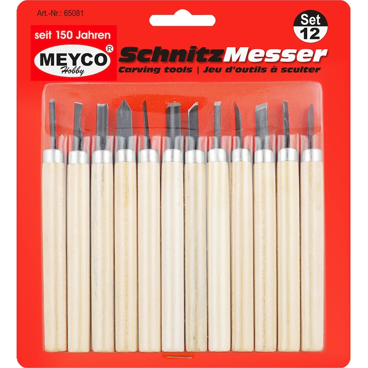 Set Dalti Mici Pentru Sculptura Lemn 12 bucati pe Set - Meyco
