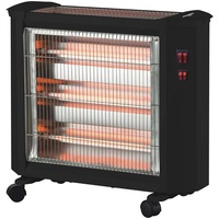 Radiator electric quartz Hausberg HB-8800, 1600W, 4 tuburi quartz, 4 trepte putere, protectie impotriva rasturnarii, Negru