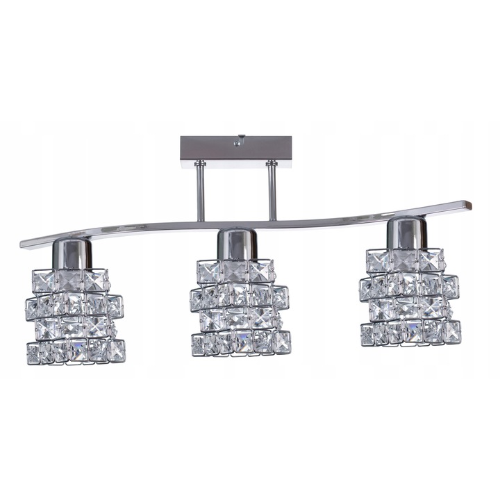 Lustra Moderna Cristal Diamant Crom E27 3xE27