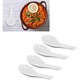 4 lingurite de supa ceramice asiatice, lingura de supa japoneza alba cu maner lung, lingura Ramen pentru galuste, Ramen, Pho, Wonton