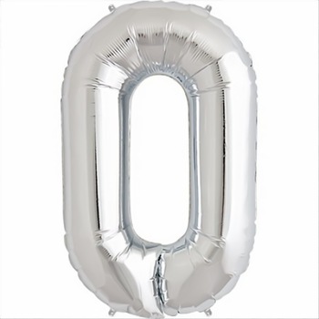 Balon folie mare cifra 0 argintiu - 86cm, Amscan 27980 Balon folie mare cifra 0 argintiu - 86cm, Amscan 27980
