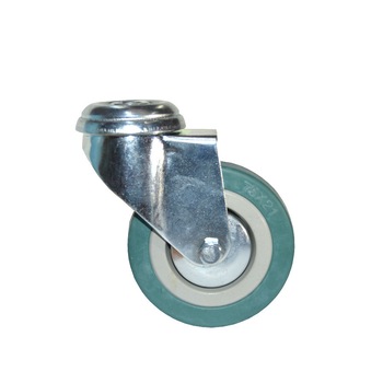 Roata pivotanta, din cauciuc siliconic, cu alezaj, 75 mm, 60 kg Roata pivotanta, din cauciuc siliconic, cu alezaj, 75 mm, 60 kg