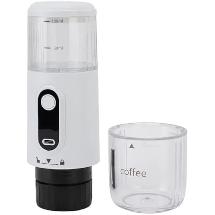 Aparat de cafea portabil de 100 ml, reincarcabil prin USB tip C si portabil