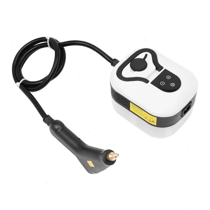 Aparat de curatat cu abur, Steam Cleaner portabil de mana, 1500 W, presiune 3 bar, abur reglabil, rezervor apa 1, 2 l, alb