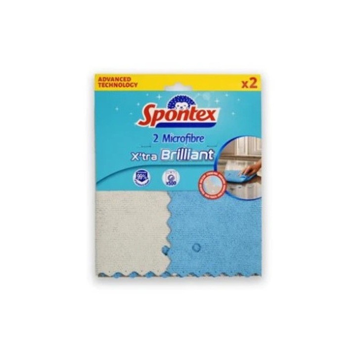 Laveta microfibra Xtra Brilliance, 1 buc, Spontex, curata doar cu apa