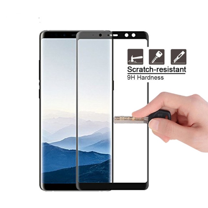 Стъклен протектор 3D Full Curved Tempered Glass за Samsung Galaxy A5/A8 (2018) A530F , Черен