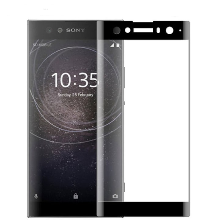 Стъклен протектор 3D Full Curved Tempered Glass за Sony Xperia XA2, Черен