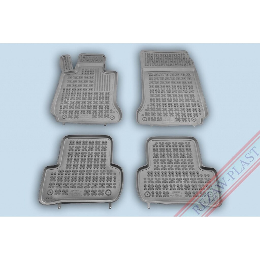 Covoare / Covorase cauciuc GRI MERCEDES C-Klasse W204 2007-2014 presuri stil tip tavita Rezaw