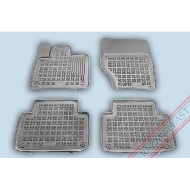 Covoare / Covorase cauciuc GRI AUDI Q7 I 2007-2015 presuri stil tip tavita Rezaw