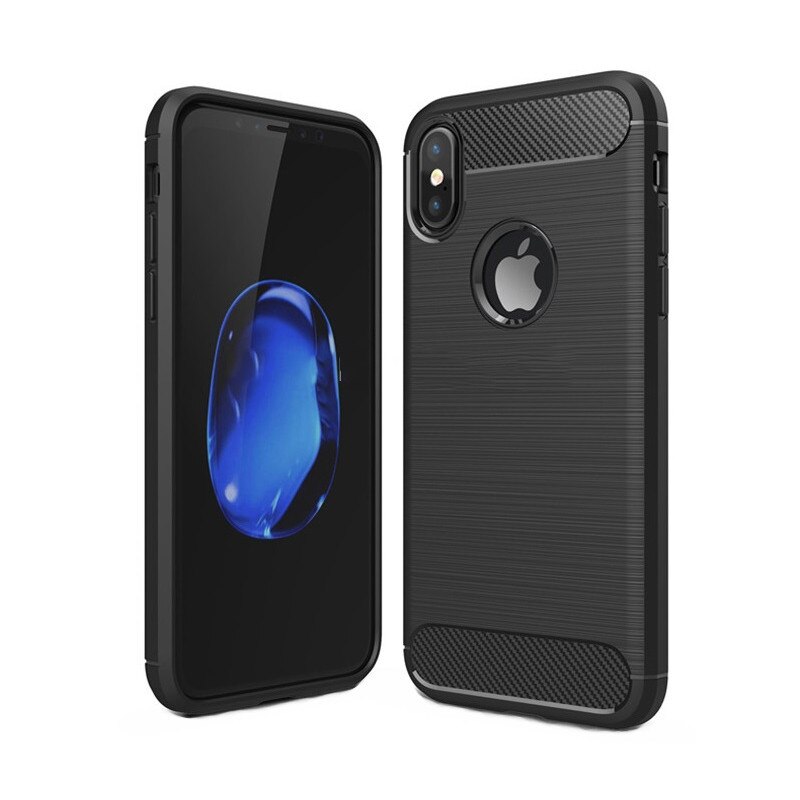 Husa de protectie iPaky Fiber pentru Apple iPhone X, Negru
