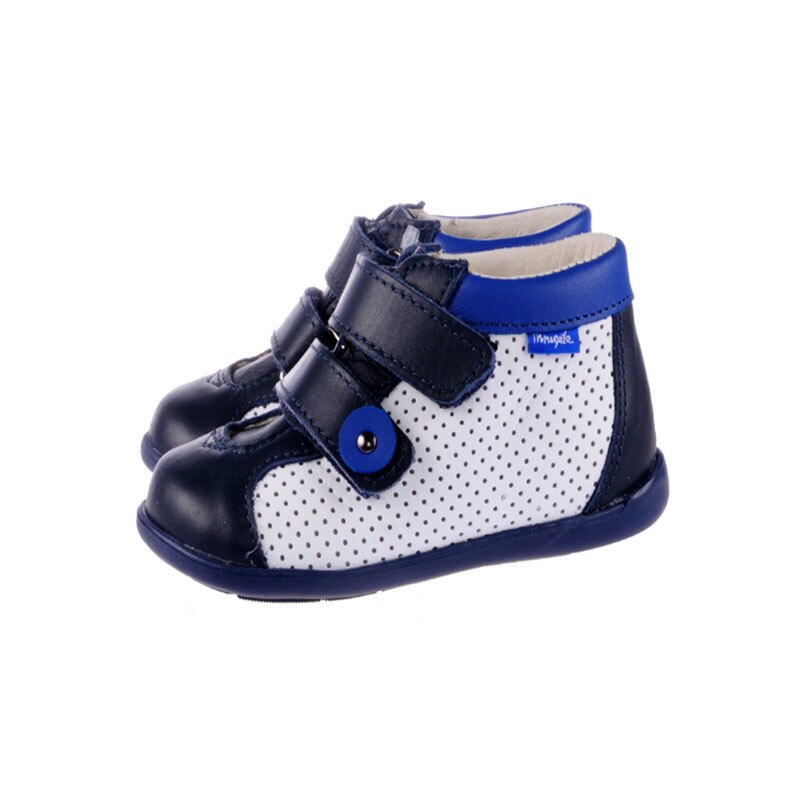 Pantofi ortopedici din piele pentru baieti Mrugala N0101-71, Bleumarin