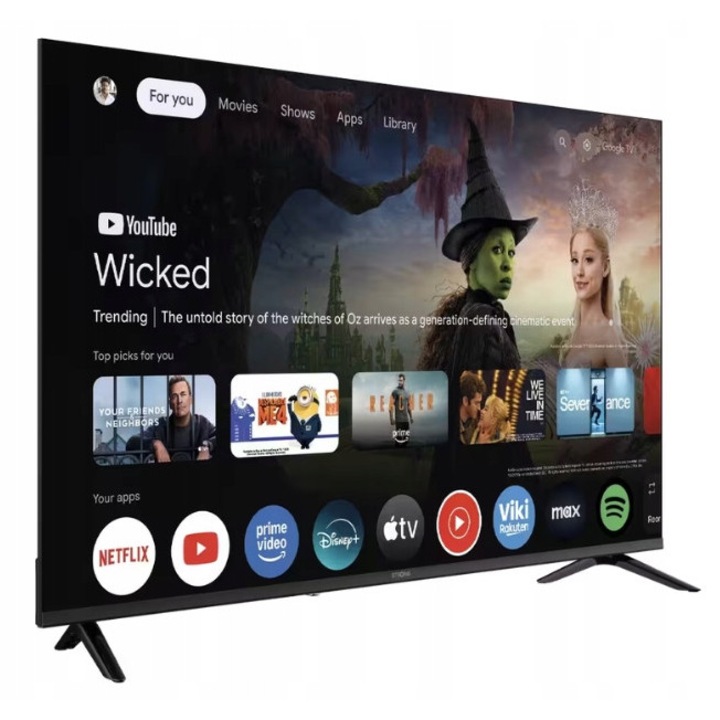 Televizor STRONG SRT43UH7773 (76-5272-00) 43" 4K Ultra HD Google TV, HDR10, Dolby Vision, Dolby Audio 2 × 10 W, DVB‑T2/C/S2, 3x HDMI, Wi‑Fi/Bluetooth/LAN, negru