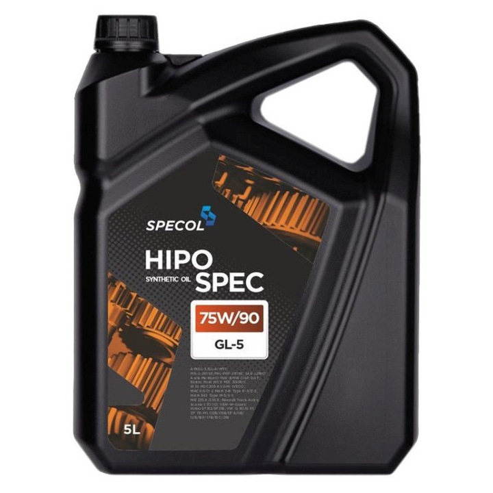 Ulei transmisie SPECOL Hipospec 75W/90 GL-5, sintetic, negru, 5 L