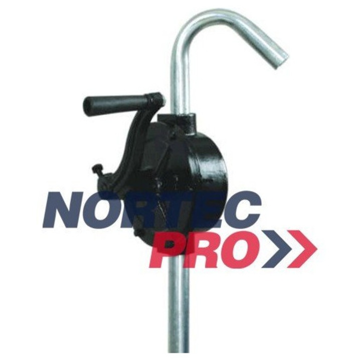 Pompa rotativa manuala pentru ulei Nortec Pro 33201, negru/argintiu