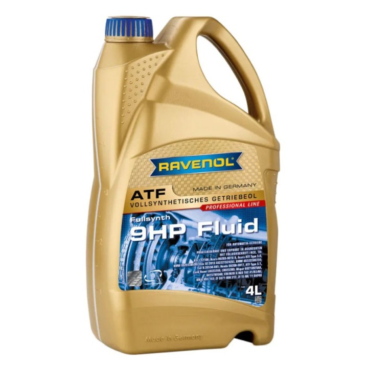 Ulei transmisie automata Ravenol ATF 9HP Fluid, full-sintetic, Professional Line, auriu, 4 L, G055162