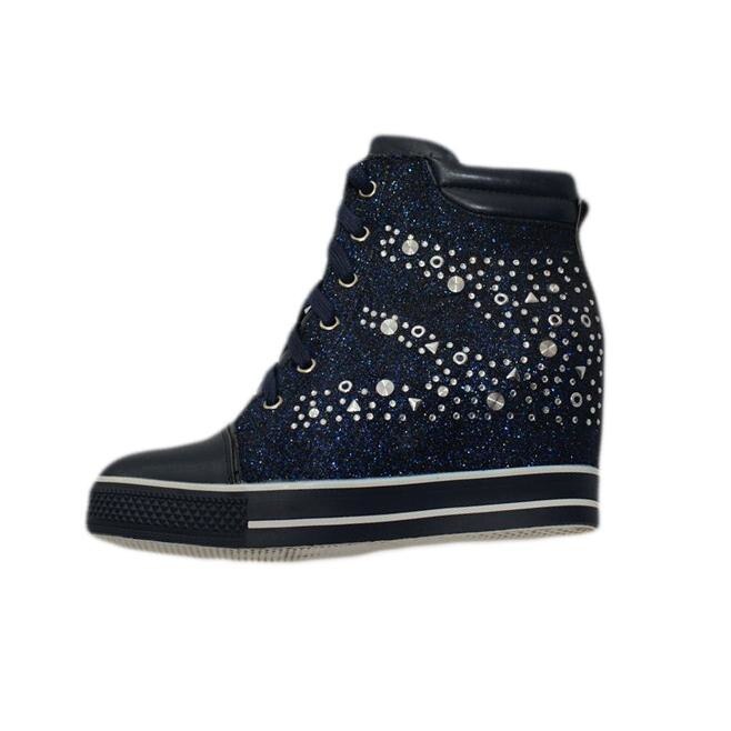Pantofi tip sport cu design de strasuri,D&J Exclusive, Albastru