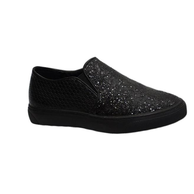 Pantofi din piele ecologica , D&J Exclusive, Negru