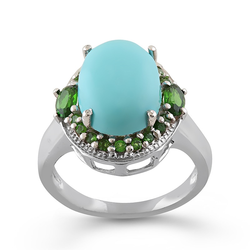 Inel Fantazzia Argint 925 Turcoaz, Cromdiopside, 55 R2118TQCD