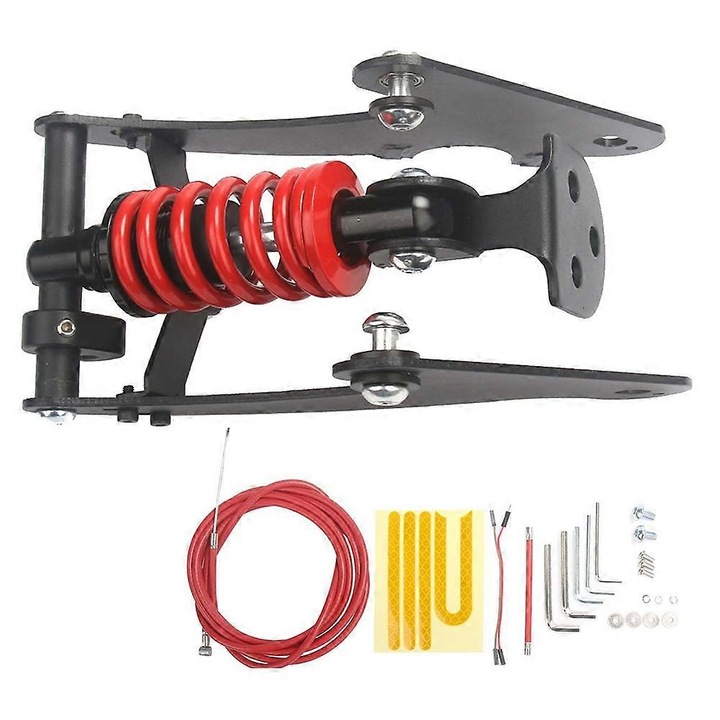 Amortizor spate pentru trotineta electrica FU-K0518-260902-379, kit metal + plastic, rosu