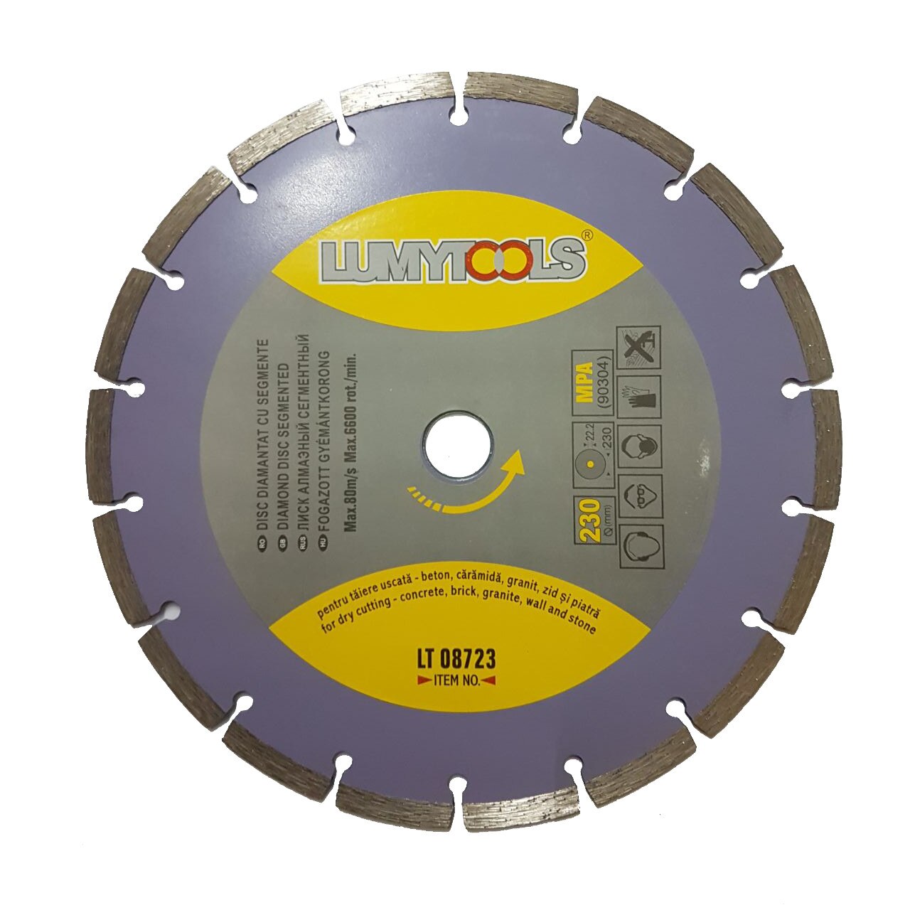 Disc diamantat cu segmente, Lumytools, 230X22.2mm