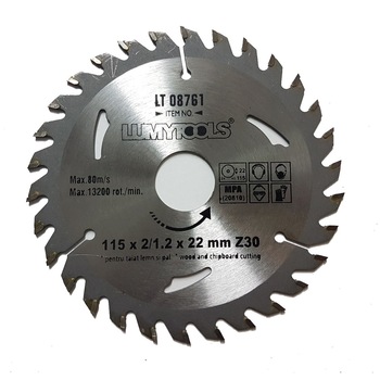 Disc cu vidia pentru lemn, Lumytools, 115x2/1.2x22mm Disc cu vidia pentru lemn, Lumytools, 115x2/1.2x22mm