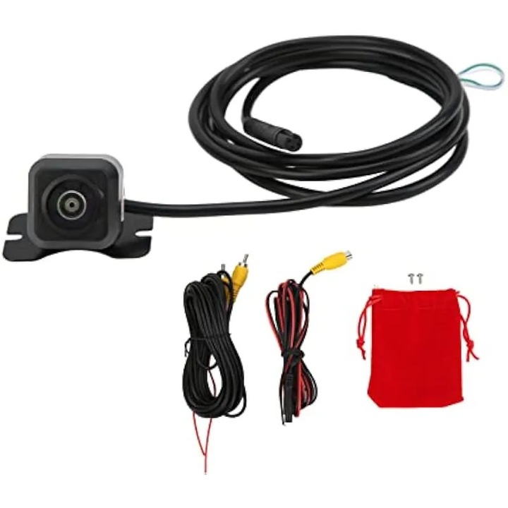 Camera video AHD cu vedere spate, unghi larg de 170°, vedere nocturna, IP68, cu linie de referinta CVBS, pentru masini, camioane, rulote, instalare usoara, dimensiuni mici