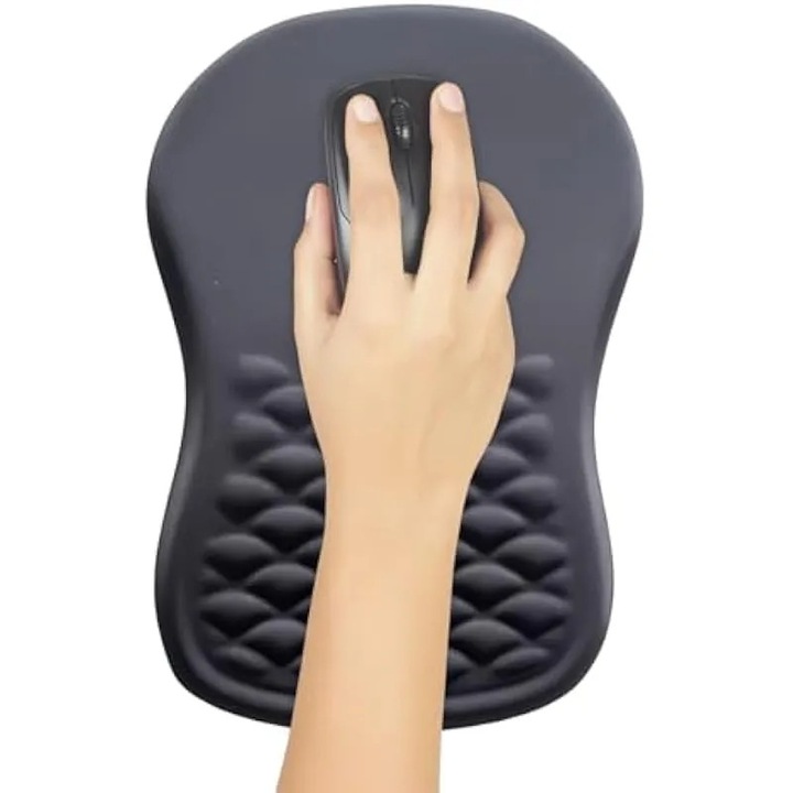 Perna ergonomica antiderapanta din spuma cu memorie pentru desktop, cu mouse pad pentru computer
