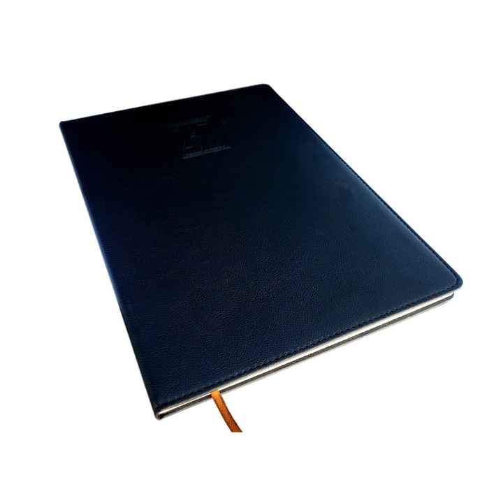Agenda manager A4, hartie Ivory, coperta piele ecologica neagra DROM 2027
