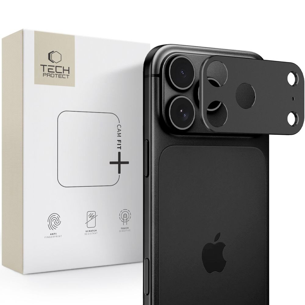 Protectie camera foto Tech-Protect Camalloy Fit Plus compatibila cu iPhone 18 Pro Max, Negru