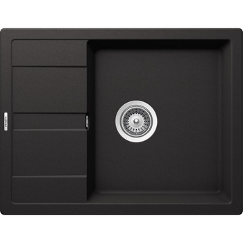 Chiuveta granit Schock Ronda D-100L Nero Cristalite 650 x 500 mm, adancime cuva 190 mm, reversibila, montare pe blat Chiuveta granit Schock Ronda D-100L Nero Cristalite 650 x 500 mm, adancime cuva 190 mm, reversibila, montare pe blat