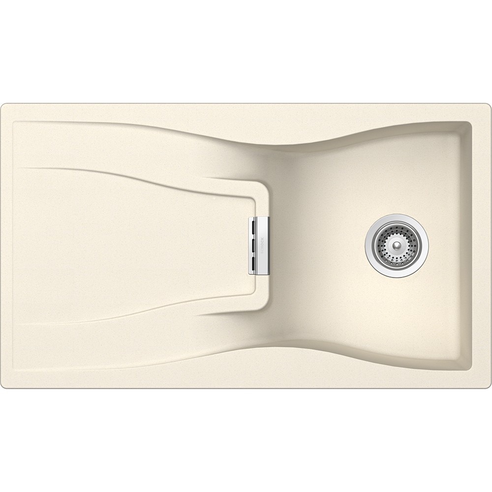 Chiuveta granit Schock Waterfall D-100 Magnolia, 860 x 500 mm, adancime cuva 184 mm, reversibila, montare pe blat
